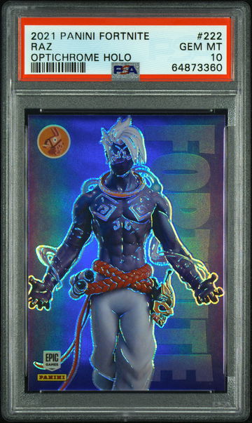 💎😈 2021 Panini Fortnite Series 3 RAZ Optichrome Holo Legendary Outfit #222🚨👻