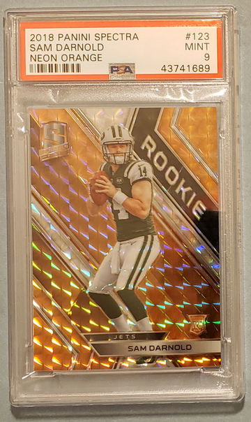 Sam Darnold Panini Spectra Neon Orange /10 PSA 9 Mint