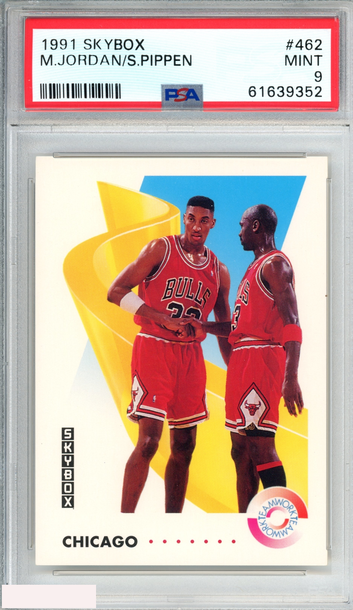 1991 SKYBOX MICHAEL JORDAN SCOTTIE PIPPEN #462 CHICAGO BULLS HOF PSA 9 MINT