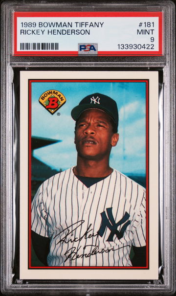 1989 Bowman Tiffany Rickey Henderson #181 /6000 PSA 9