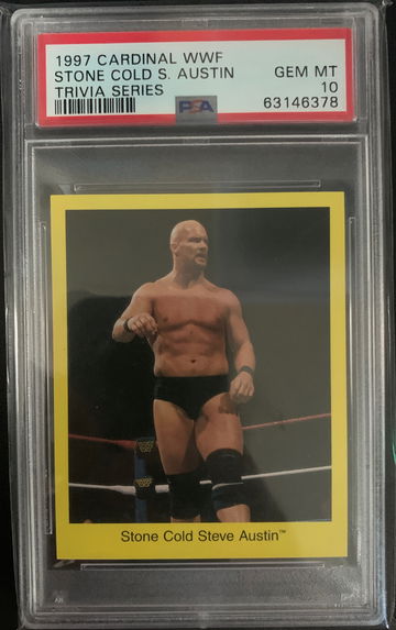 1997 Cardinal WWF Stone Cold Steve Austin RC Trivia Series PSA 10