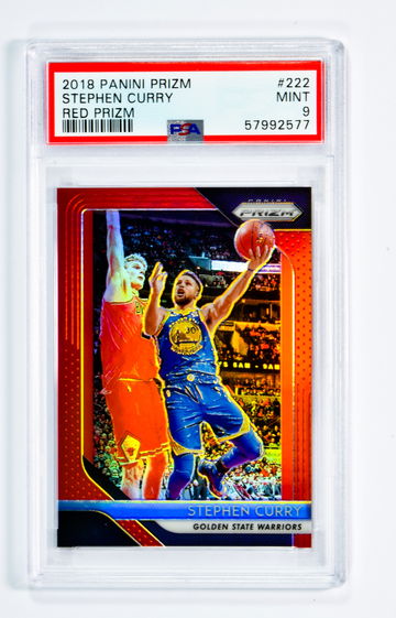 2018 Stephen Curry Panini Prizm  Red Prizm  #222 PSA 9