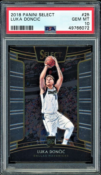 Luka Doncic 2018-19 Panini Select RC PSA 10 GEM MINT #25 Mavericks Rookie Concourse