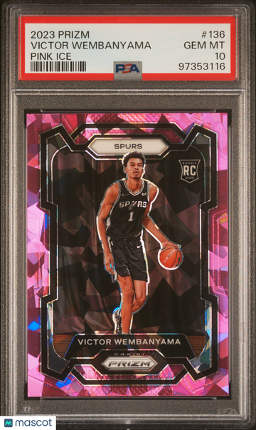 2023 Panini Prizm Victor Wembanyama #136 Pink Ice PSA 10