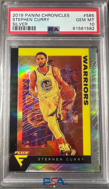 2019 Chronicles Flux Stephen Curry PSA 10 Silver Prizm #585