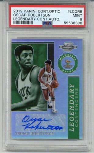 2019 PANINI CONTENDERS OPTIC LEGENDARY OSCAR ROBERTSON AUTO LE 12/49 PSA 9 LOW POP