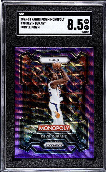 2023-24 Panini Prizm Monopoly #70 Kevin Durant Purple Prizm SGC 8.5