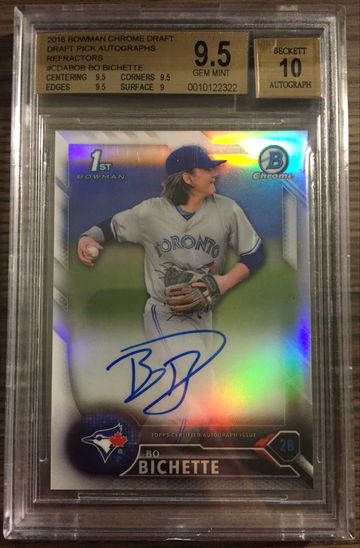 Bo Bichette 2016 Bowman Chrome Refractor Auto /499 BGS 9.5/10