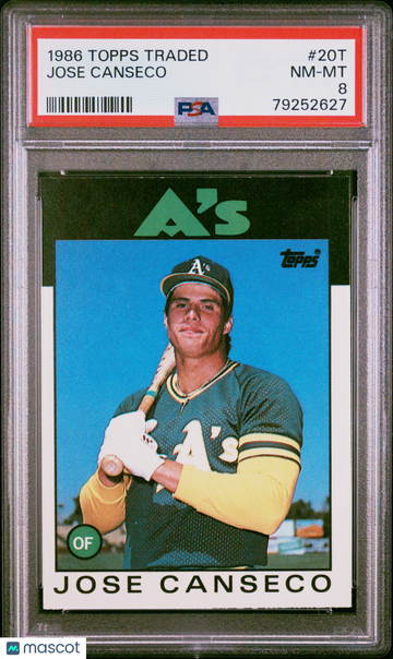 1986 Topps Traded Jose Canseco #20T PSA 8