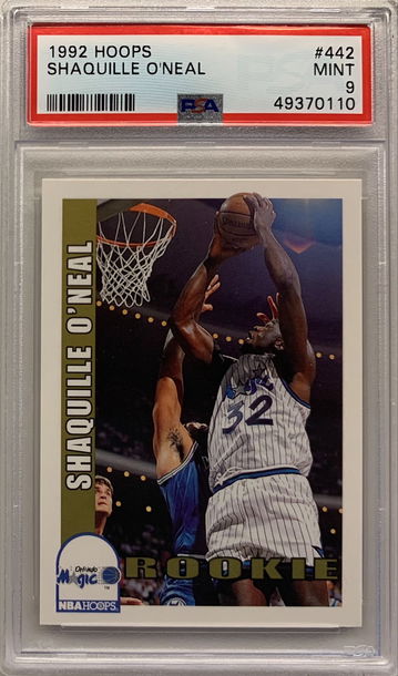1992 Hoops Shaquille O'Neal #442 Rookie PSA 9