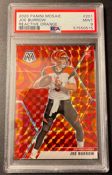 2020 Mosaic Joe Burrow Reactive Orange PSA 9 MINT