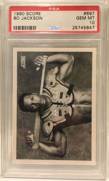 1990 Score Bo Jackson #697 Bat Across Shoulders PSA 10 Royals