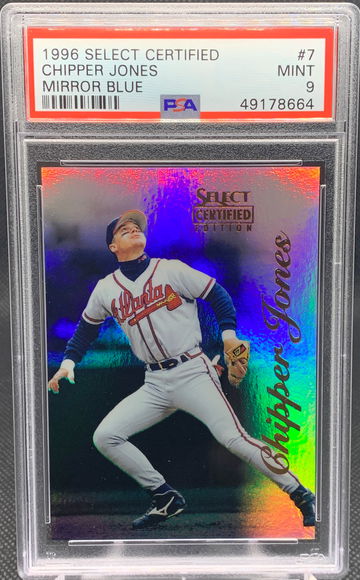 1996 Select Certified MIRROR BLUE Chipper Jones PSA 9