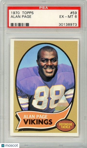 1970 Topps Alan Page Rookie #59 PSA 6 P1374