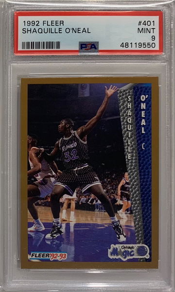 1992 Fleer Shaquille O'Neal #401 Rookie PSA 9