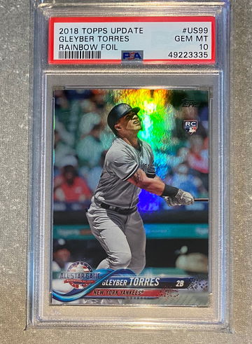 2018 Gleyber Torres Topps Update US99 Rainbow Foil PSA10 