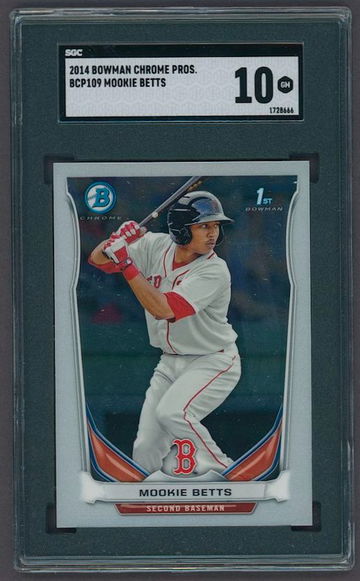 2014 Bowman Chrome Prospects Mookie Betts #BCP109 ROOKIE SGC 10 GEM MINT