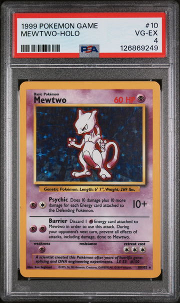 1999 Pokemon Base Set Holo Mewtwo #10 PSA 4
