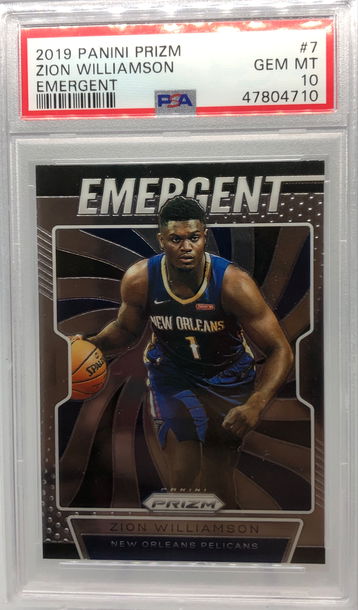 2019 Prizm Zion Williamson Emergent PSA 10 Gem-Mint