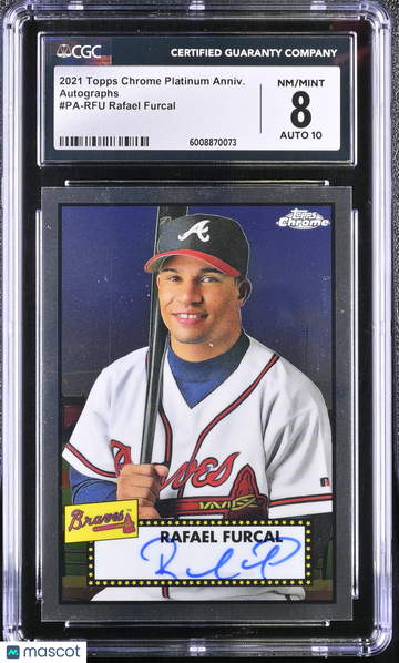 2021 Topps Chrome Platinum Anniv. Rafael Furcal #PA-RFU Autographs CGC 8 Auto 10