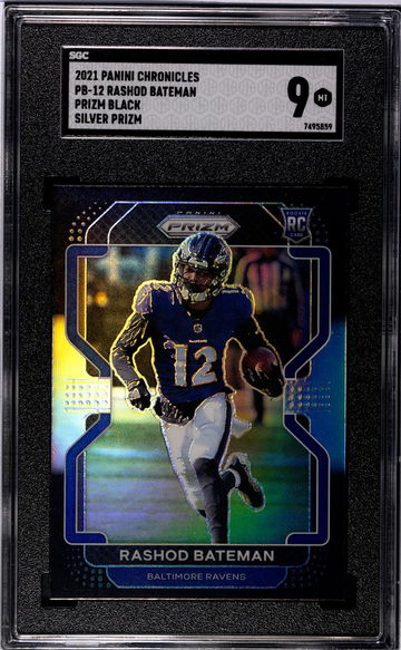 2021 Chronicles #PB-12 Rashod Bateman Prizm Black SGC 9