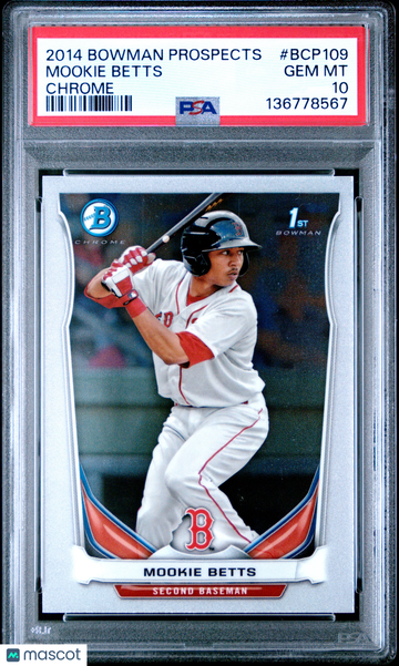 2014 Bowman Prospects Mookie Betts #BCP109 Chrome PSA 10