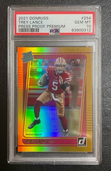 2021 Panini Donruss Trey Lance -Premium Press Proof PSA10