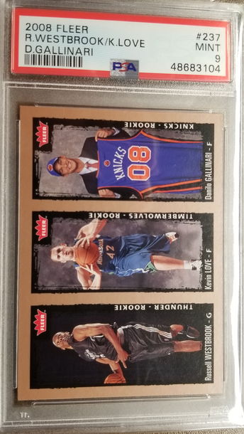 2008 Fleer #237 R. Westbrook/K. Love/D. Gallinari PSA 9
