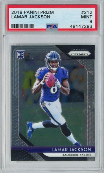 2018 Prizm Lamar Jackson Rookie RC PSA 9