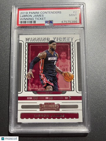 2019 Panini Contenders Winning Ticket LeBron James #2 PSA 9