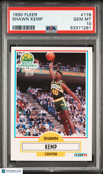 Shawn Kemp 1990 Fleer  #178 - Rookie  PSA 10