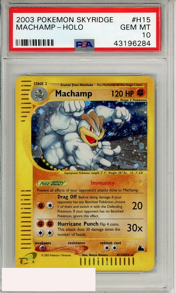 2003 POKEMON SKYRIDGE MACHAMP-HOLO #H15 PSA 10 GEM MT
