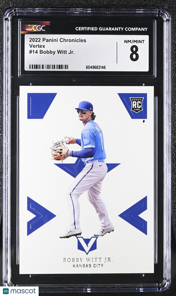2022 Panini Chronicles Bobby Witt Jr. #14 Vertex CGC 8