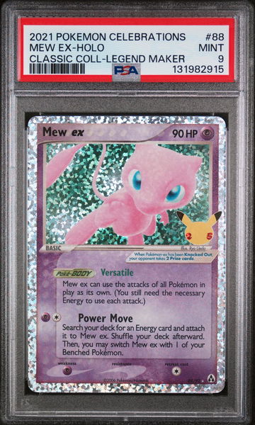 2021 Pokemon Celebrations Classic Collection Ex Legend Maker Holo Mew Ex #88 PSA 9