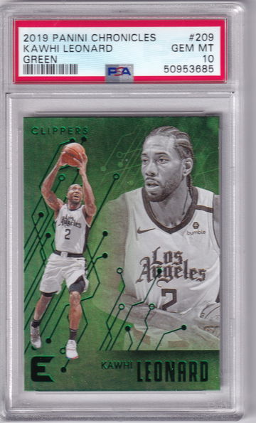 2019 Panini Chronicles Kawhi Leonard Essentials Green #209 PSA 10