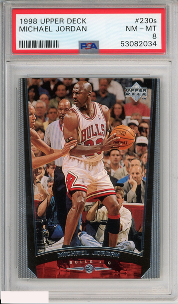 1998 UPPER DECK JORDAN (A-W) MICHAEL JORDAN #230S CHICAGO BULLS HOF PSA 8 NM-MT