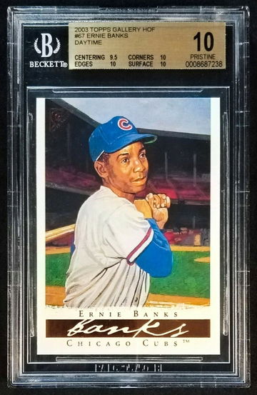 2003 Topps Gallery HOF Ernie Banks Daytime #67 BGS 10 PRISTINE POP 2 - DHL Express Air with Tracking from Overseas