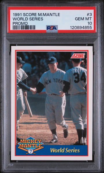1991 Score Mickey Mantle Promo World Series #3 /5000 PSA 10