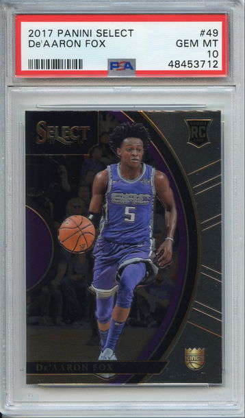 De'Aaron Fox Select Rookie PSA 10 NEP 712