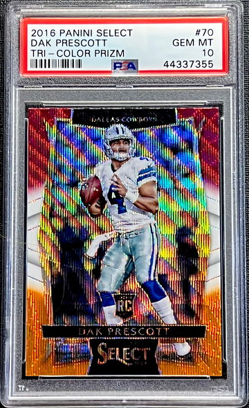2016 Dak Prescott Panini Select Tri - Color Prizm #70 PSA 10 GEM MT Rookie Card RC Dallas Cowboys Shadow from IPhone 