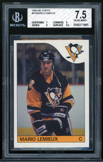 1985-86 Topps #9 Mario Lemieux BGS 7.5 Near Mint+