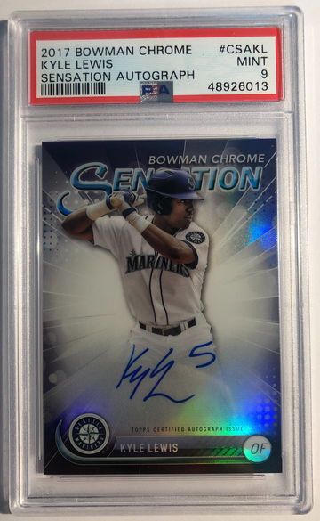 2017 Bowman Chrome Kyle Lewis Sensation /99 PSA 9