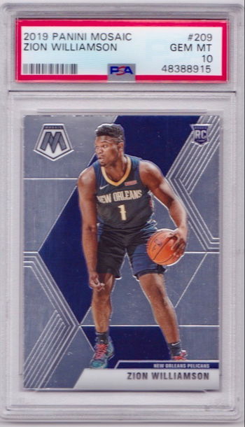 2019-20 Panini Mosaic Zion Williamson Rookie PSA 10