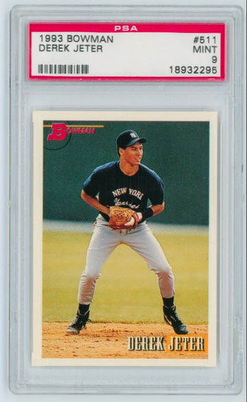 1993 Bowman Derek Jeter PSA 9 - Whitening/Small Chip Bottom RIght