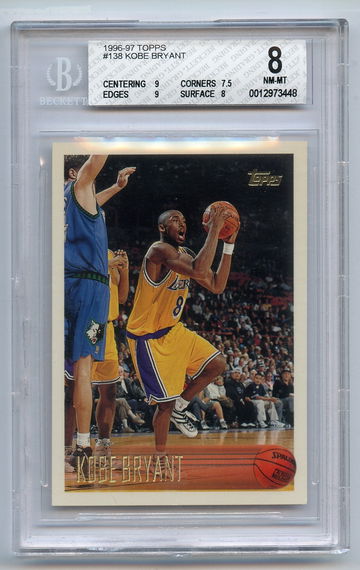 KOBE BRYANT 1996 Topps #138 Rookie Card Basketball BGS 8 