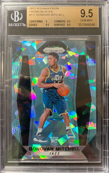 2017 Panini Prizm Donovan Mitchell Blue Ice #117 BGS 9.5
