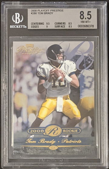 Tom Brady 2000 Playoff Prestige #286 Patriots RC 662 of 2500 BGS 8.5