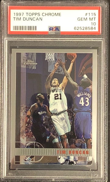 1997 Topps Chrome Tim Duncan PSA 10
