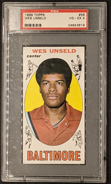 1969 Topps Wes Unseld PSA 4 Tall Card #56 Vintage Looks Great