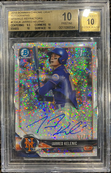 2018 Bowman Chrome Jarred Kelenic Sparkles Auto Refractor BGS 10